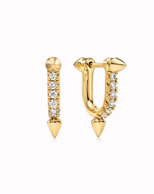 Small Earrings In Gold with Diamond