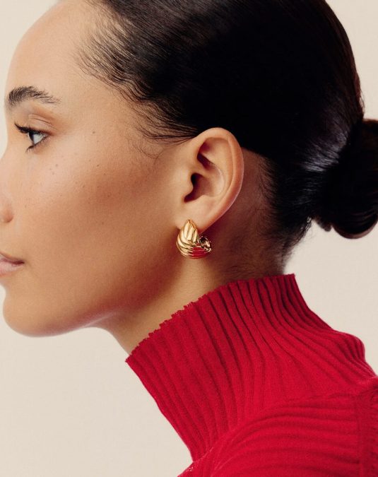 Rouje Lucia Dome Hoop Earrings