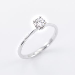 Liora Classic White Gold Lab Moissanite Solitaire Ring