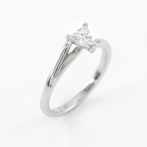 Novelle Trillion-Cut White Gold Lab Moissanite Ring