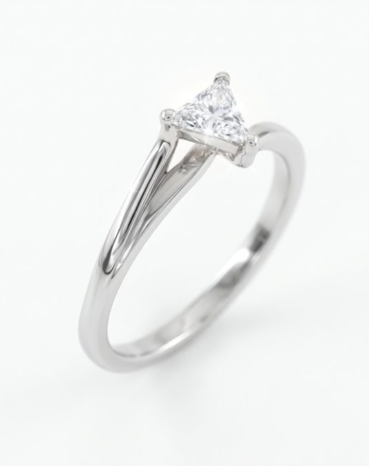 Novelle Trillion-Cut White Gold Lab Moissanite Ring