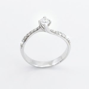 Evelisse Twist White Gold Lab Moissanite Ring