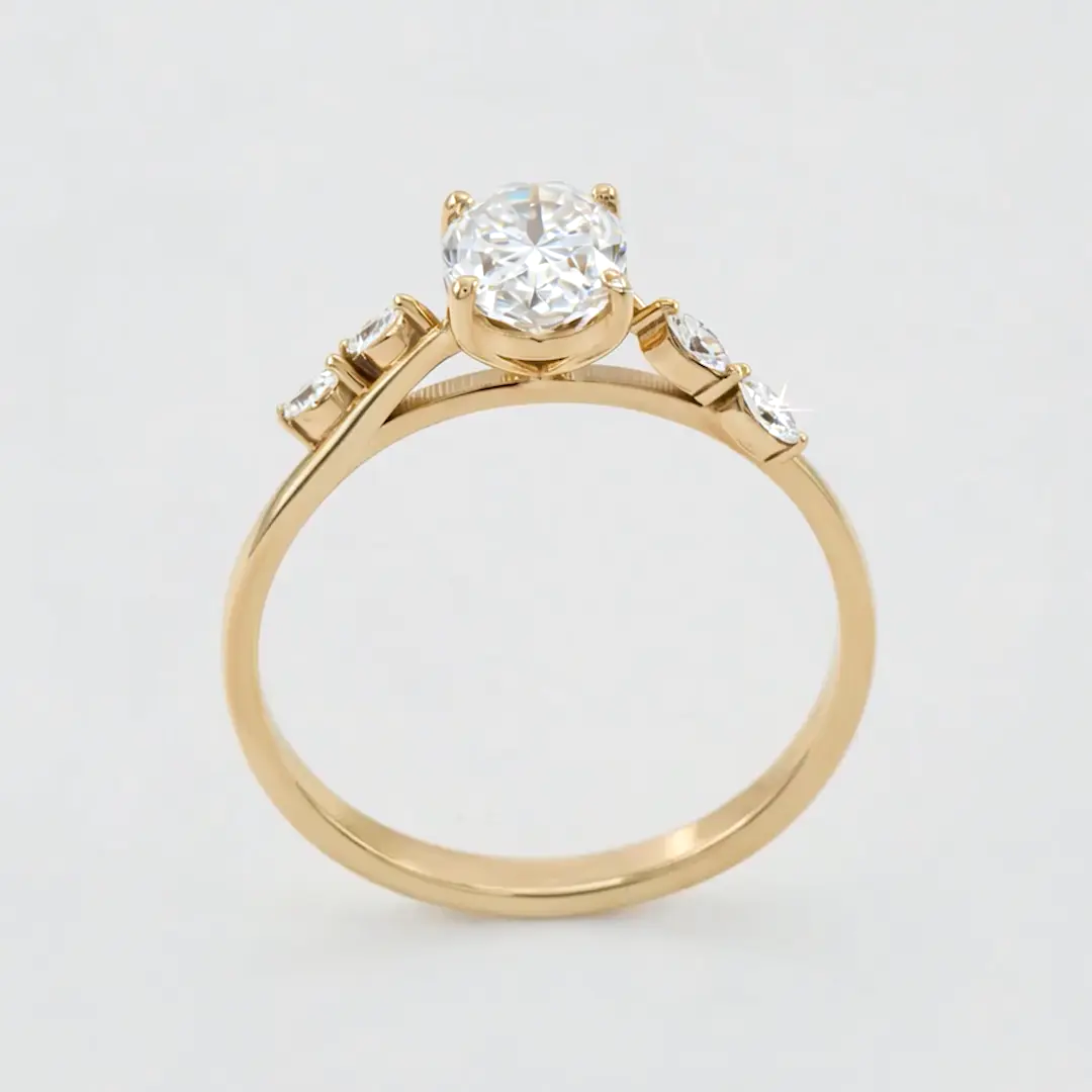 Elowen Oval 18K Yellow Gold Lab Moissanite Ring
