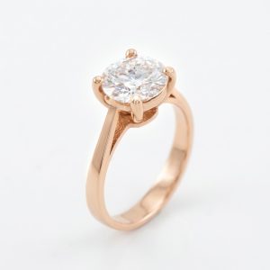 Elowen Solitaire 18K Rose Gold Lab Moissanite Ring