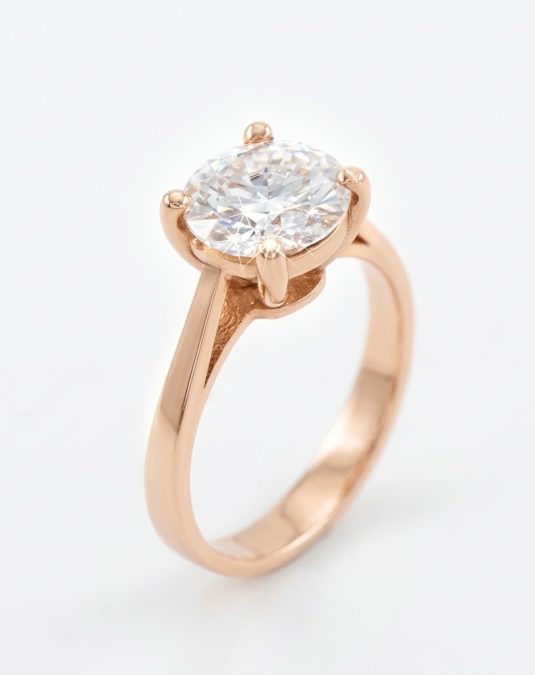 Elowen Solitaire 18K Rose Gold Lab Moissanite Ring