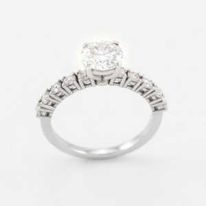 Aureline Crown 18K White Gold Lab Moissanite Ring