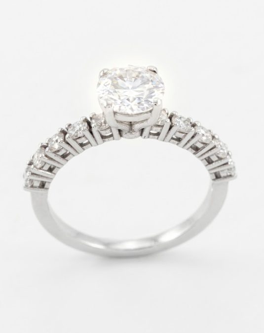Aureline Crown 18K White Gold Lab Moissanite Ring