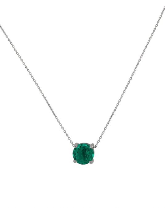 Veridia Solitaire 18K White Gold Lab Moissanite Necklace