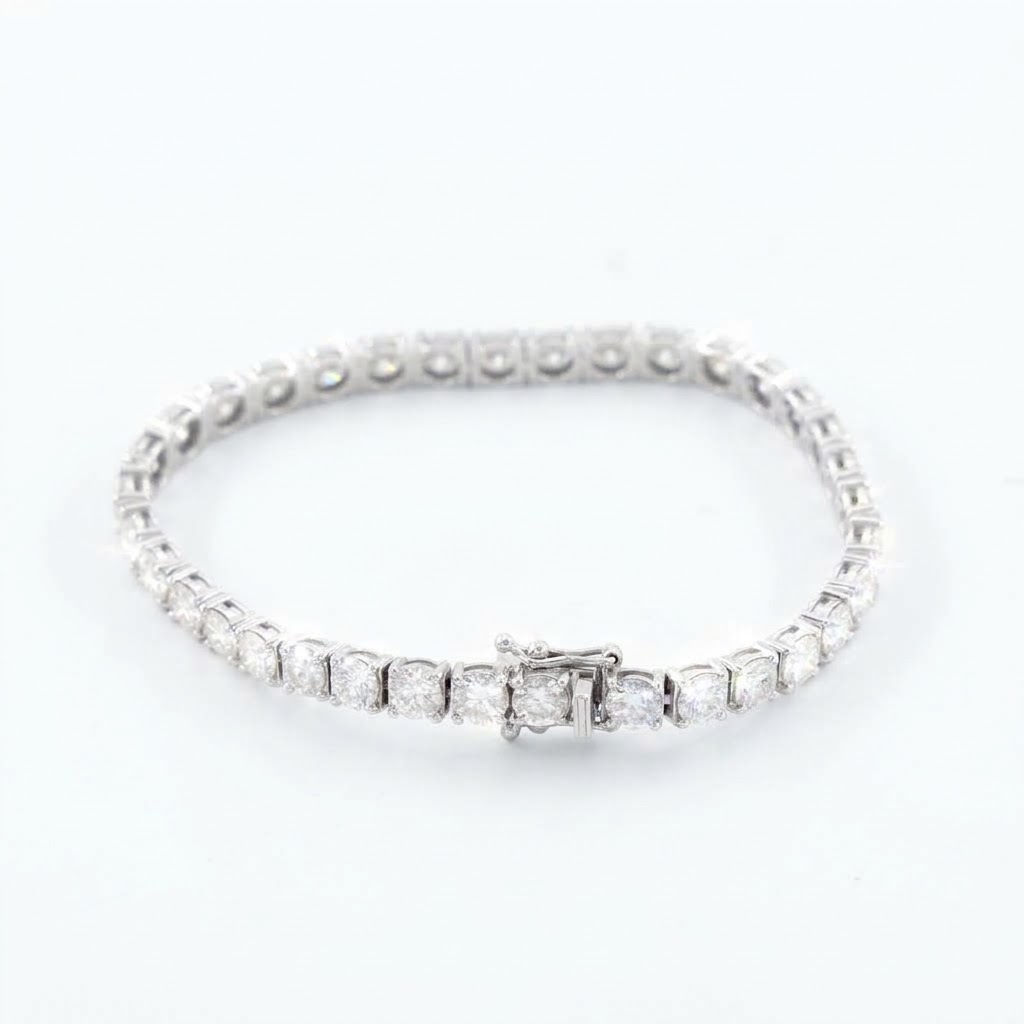 Tennis Bracelet – 18K White Gold Lab Moissanite - Image 3