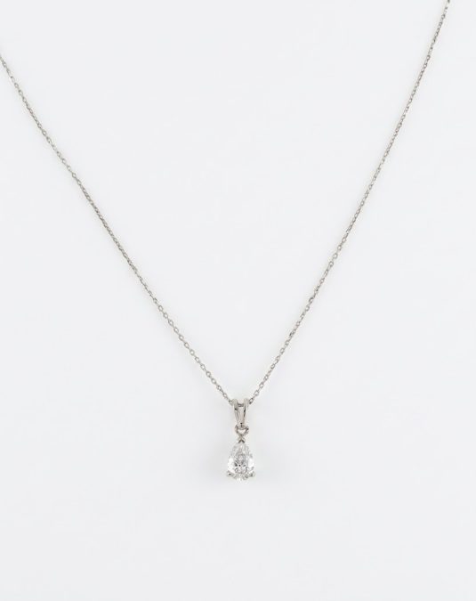 Calista Pear 18K White Gold Lab-Grown Diamond Necklace