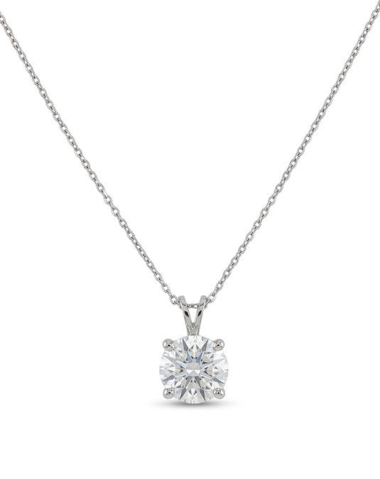 Evelisse Solitaire 18K White Gold Lab-Grown Diamond Necklace