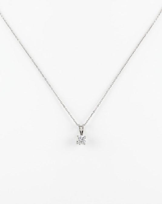 Lumera Solitaire 18K White Gold Lab-Grown Diamond Necklace