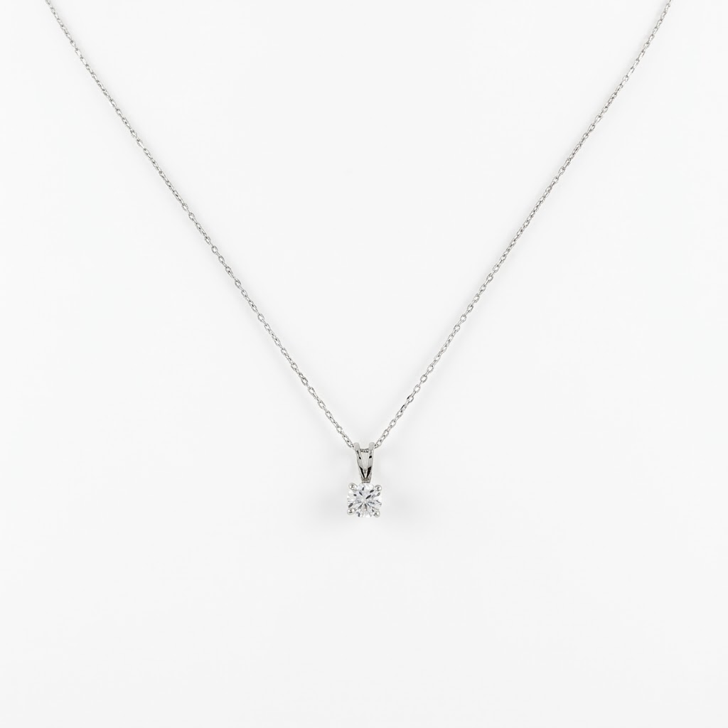 Lumera Solitaire 18K White Gold Lab-Grown Diamond Necklace