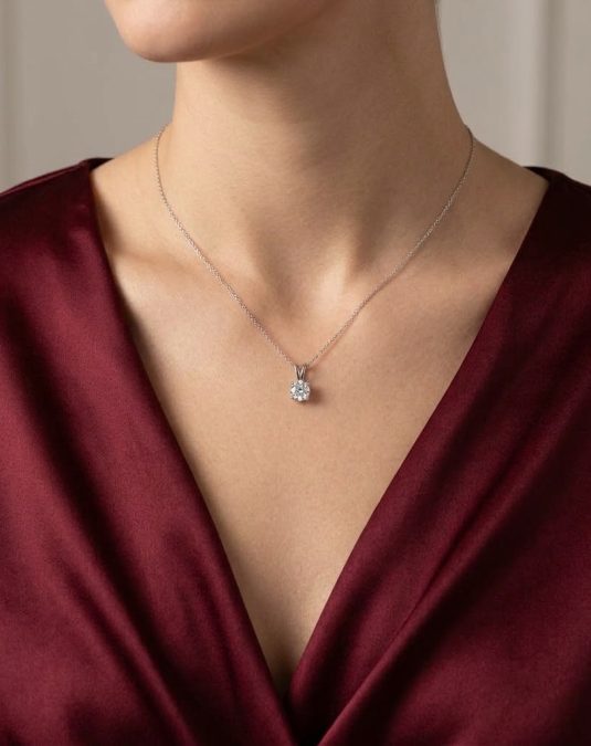 Lumera Solitaire 18K White Gold Lab-Grown Diamond Necklace