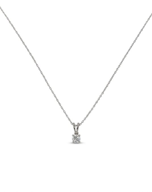 Alessia Solitaire 18K White Gold Lab-Grown Diamond Necklace