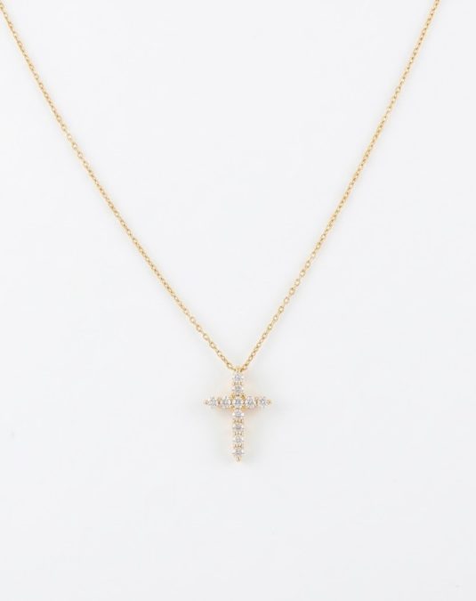 Noelle Cross 18K Yellow Gold Lab-Grown Diamond Necklace