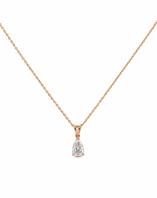 Roselle Pear 18K Rose Gold Lab-Grown Diamond Necklace