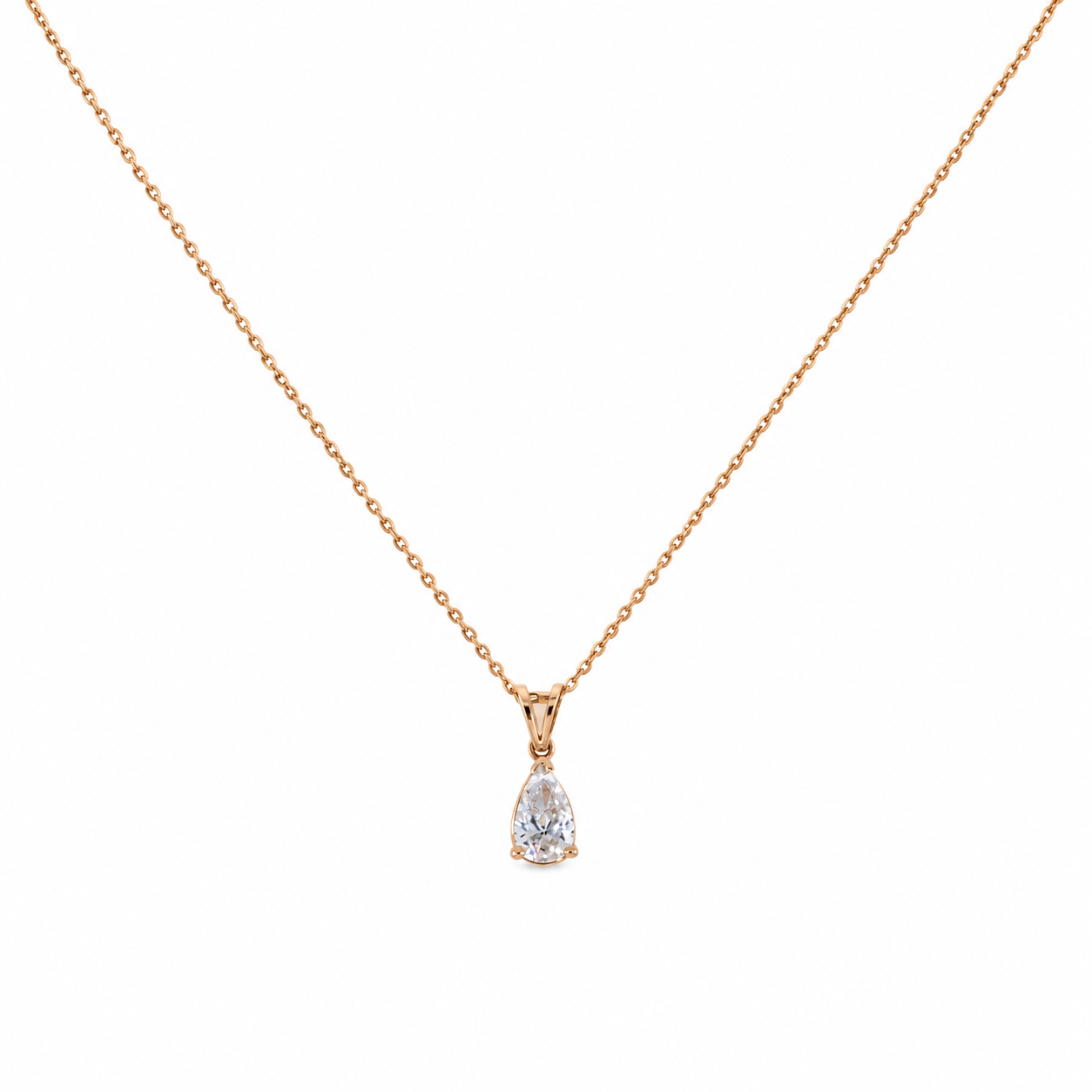 Roselle Pear 18K Rose Gold Lab-Grown Diamond Necklace