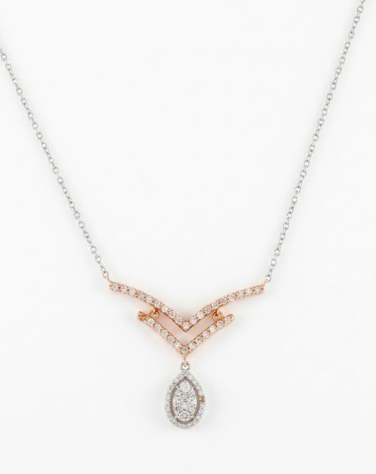 Seraphine V Drop 18K White Gold Lab-Grown Diamond Necklace