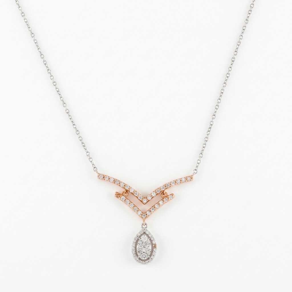 Seraphine V Drop 18K White Gold Lab-Grown Diamond Necklace