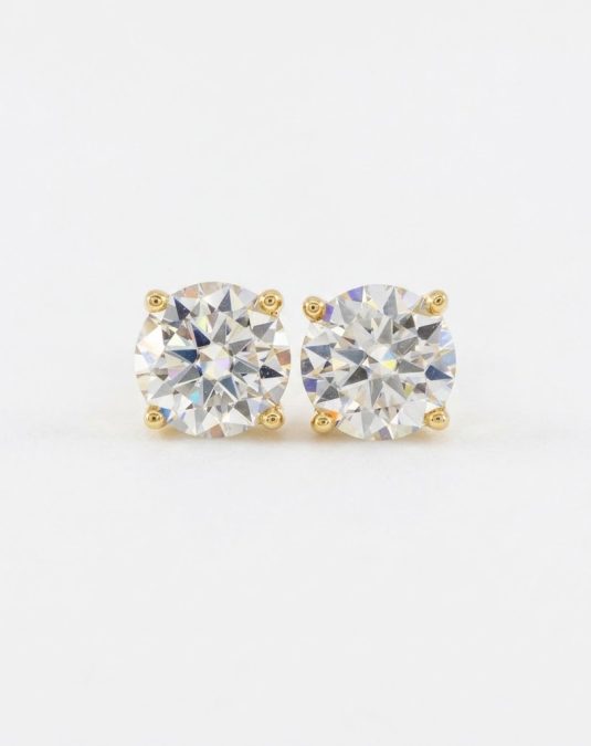 Bellisse Round-Cut Gold Lab Moissanite Stud Earrings