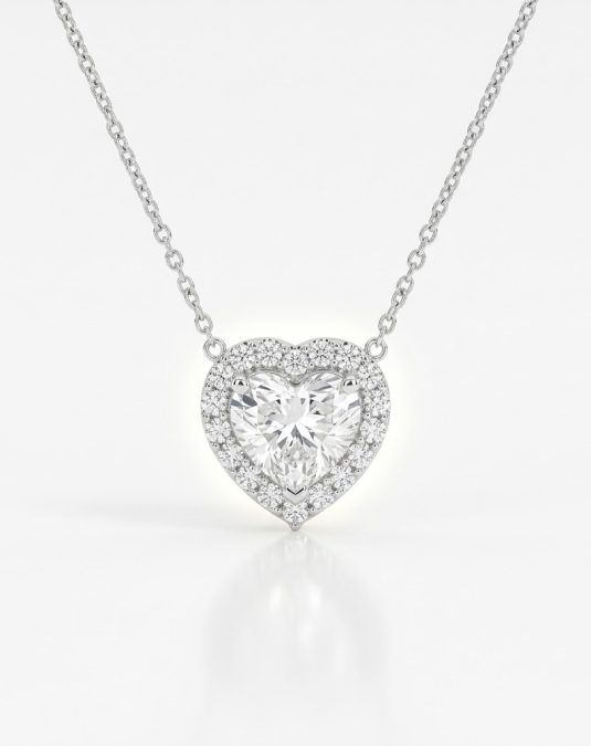 Amelisse Heart White Gold Lab Moissanite Jewelry Set
