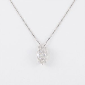 Valerine Marquise White Gold Lab Moissanite Necklace