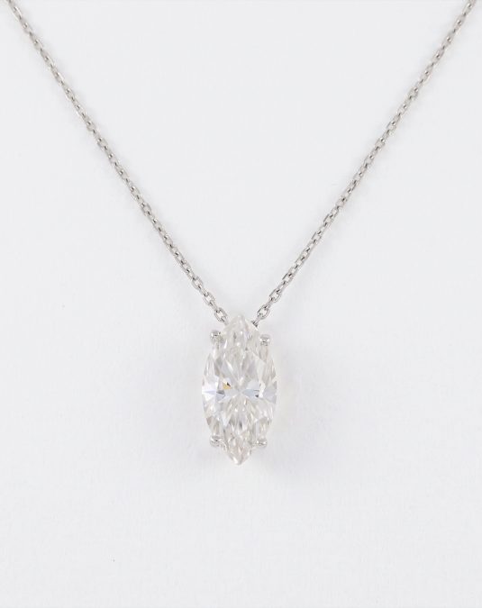 Valerine Marquise White Gold Lab Moissanite Necklace