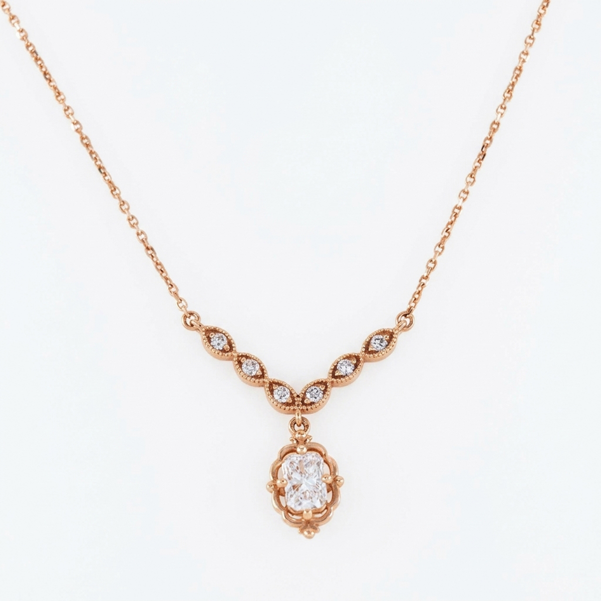 Rosavelle Radiant Rose Gold Lab-Grown Diamond Jewelry Set - Image 2