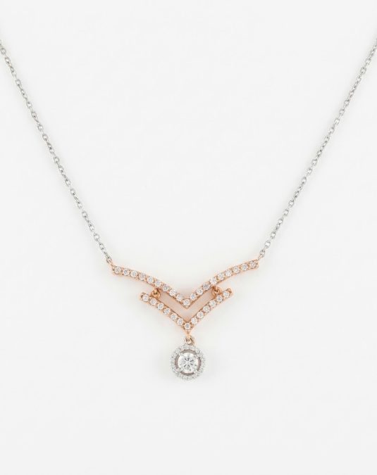 Solenne V Halo 18K White Gold Lab-Grown Diamond Necklace