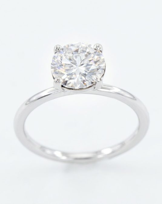 Adeline Solitaire 18K White Gold Lab Moissanite Ring