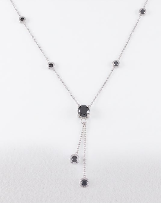 Noirelle Black Lab Moissanite White Gold Jewelry Set