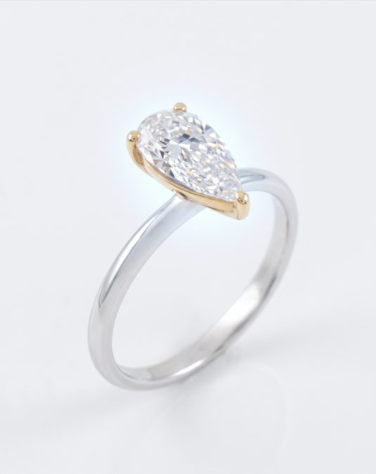 Aurielle Marquise Two-Tone Lab Moissanite Ring
