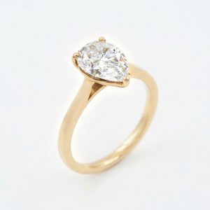 Aurelia Pear-Cut Yellow Gold Lab Moissanite Ring