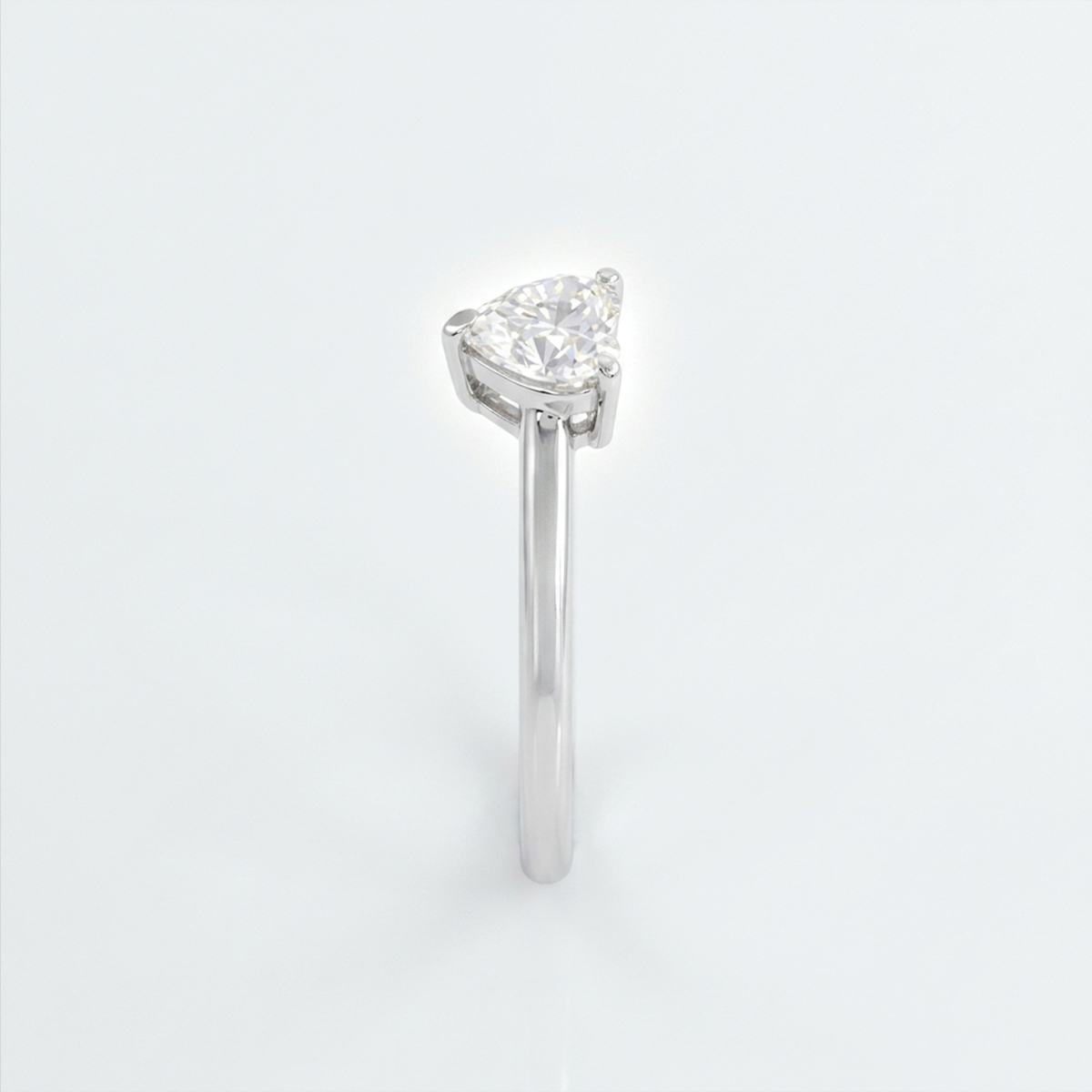 Elara Heart-Cut 18K White Gold Lab Moissanite Ring - Image 2