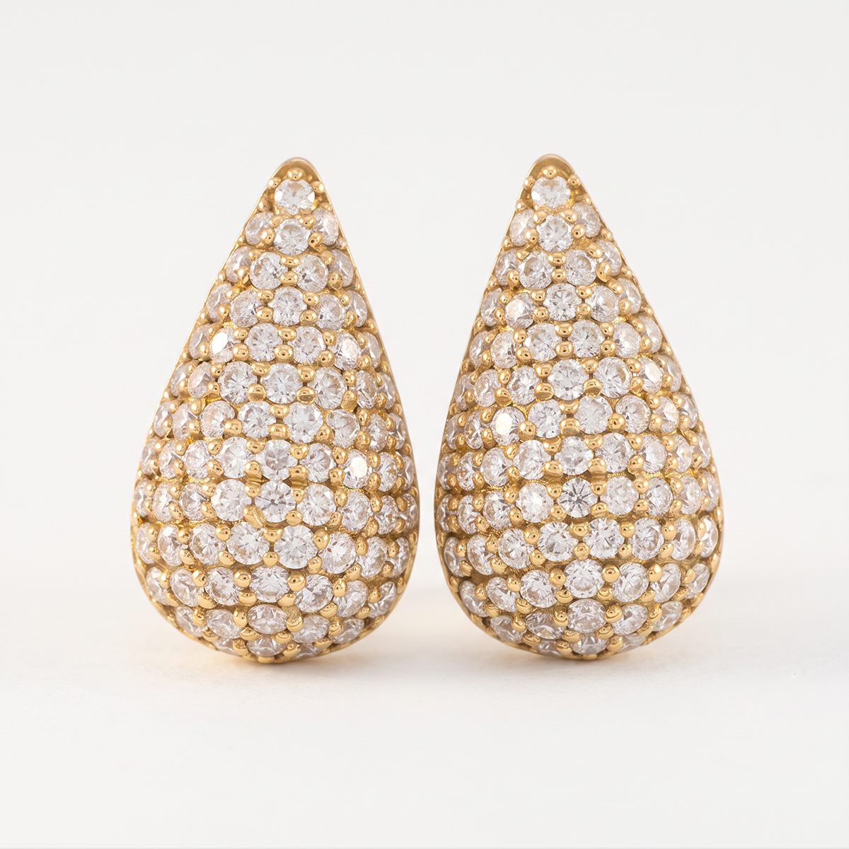 Aurevia Teardrop Yellow Gold Lab Moissanite Earrings
