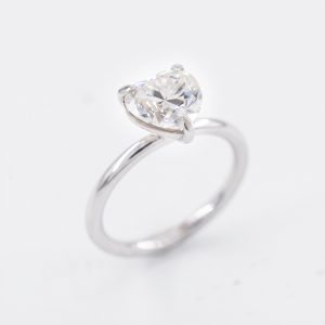 Amoura Heart White Gold Lab Moissanite Ring