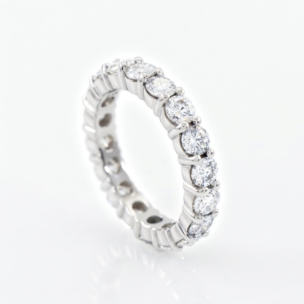 Lunelle Eternity White Gold Lab Moissanite Ring - Image 2