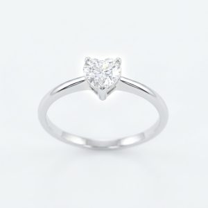 Elara Heart-Cut 18K White Gold Lab Moissanite Ring