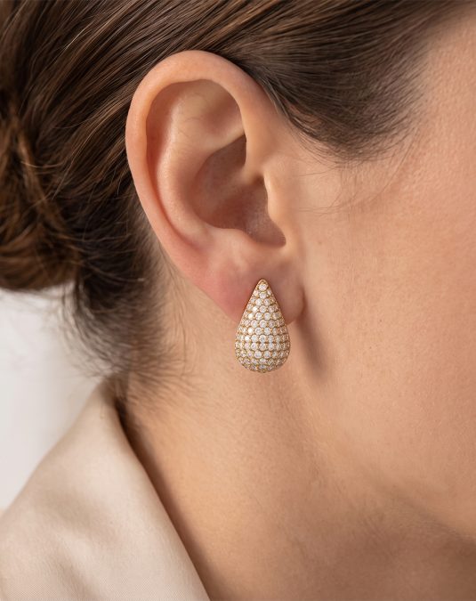 Aurevia Teardrop Yellow Gold Lab Moissanite Earrings