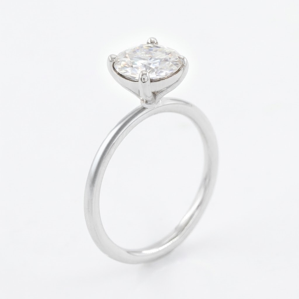 Adeline Solitaire 18K White Gold Lab Moissanite Ring - Image 3