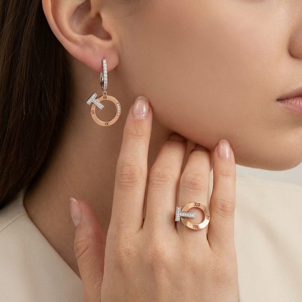 Aurevia Roman Rose Gold Lab-Grown Diamond Jewelry Set
