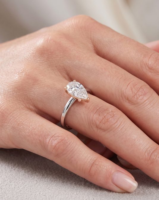 Aurielle Marquise Two-Tone Lab Moissanite Ring