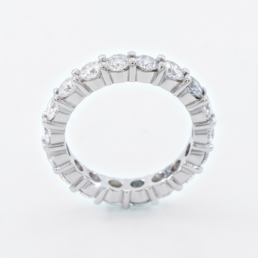 Lunelle Eternity White Gold Lab Moissanite Ring - Image 3