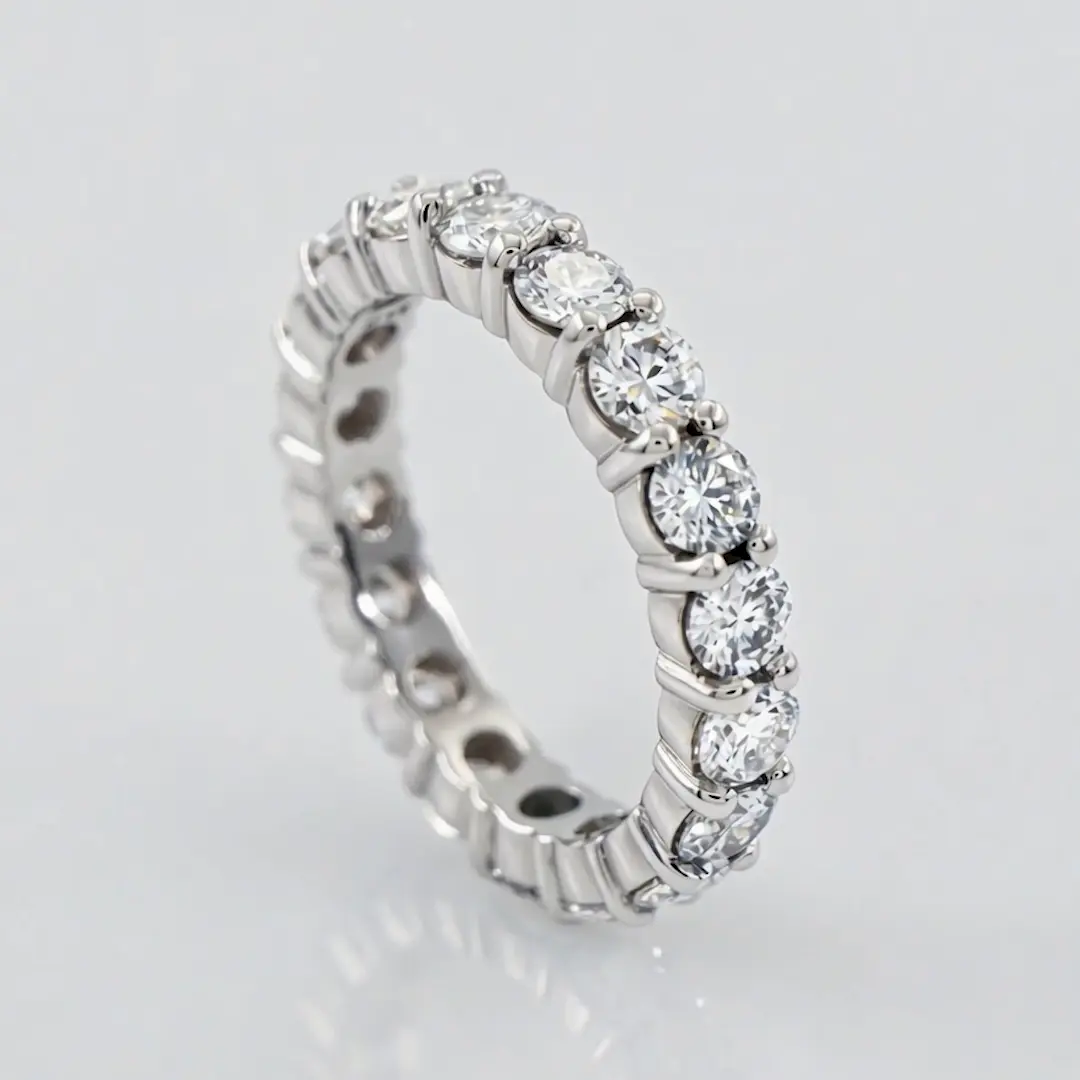 Lunelle Eternity White Gold Lab Moissanite Ring