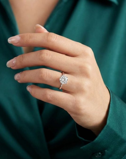 Adeline Solitaire 18K White Gold Lab Moissanite Ring