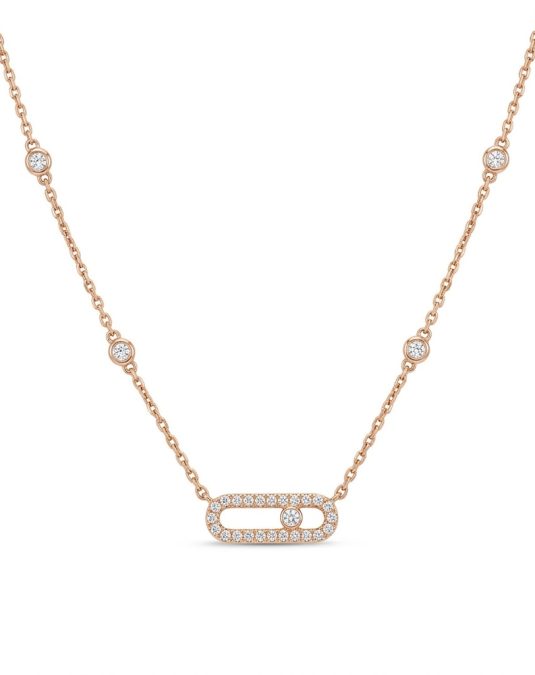Aurelia Link 18K Rose Gold Lab-Grown Diamond Necklace