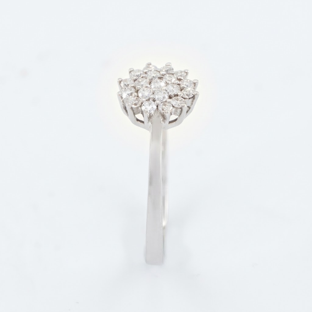 Florielle Cluster 18K White Gold Lab Moissanite Ring - Image 2