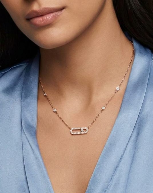 Aurelia Link 18K Rose Gold Lab-Grown Diamond Necklace