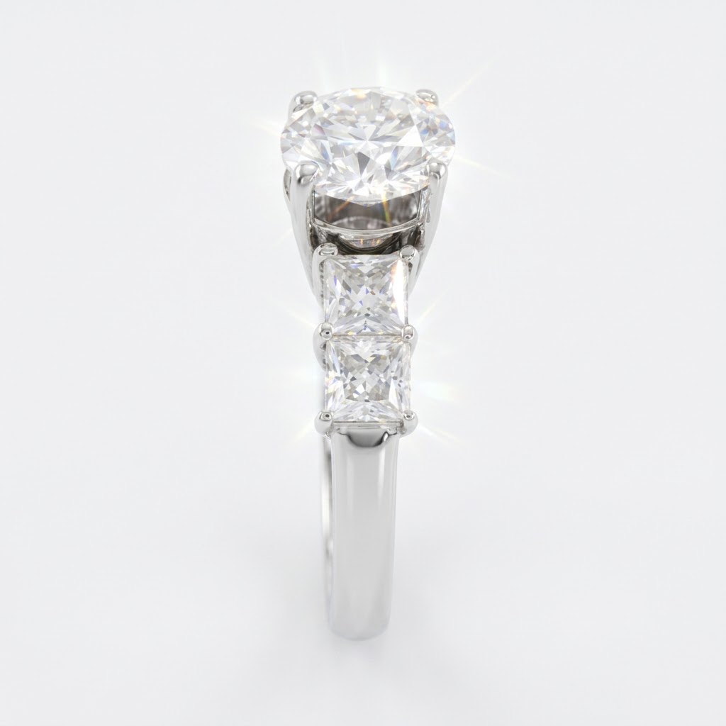 Marivelle Five-Stone White Gold Lab Moissanite Ring - Image 2